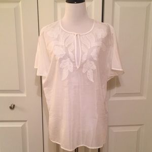 Banana Republic white sheer blouse size S NWT